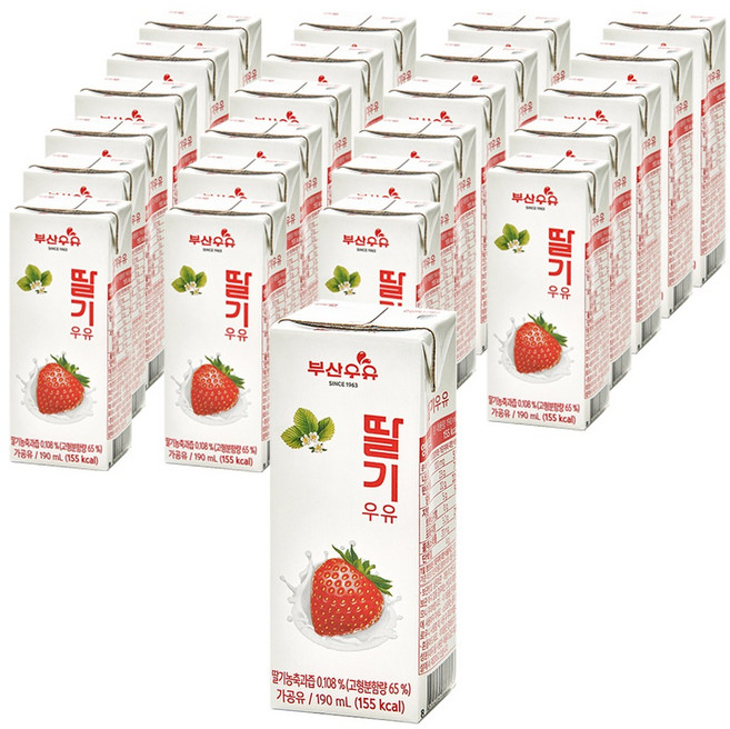 Busan Milk 保久草莓牛奶, 190ml, 24個