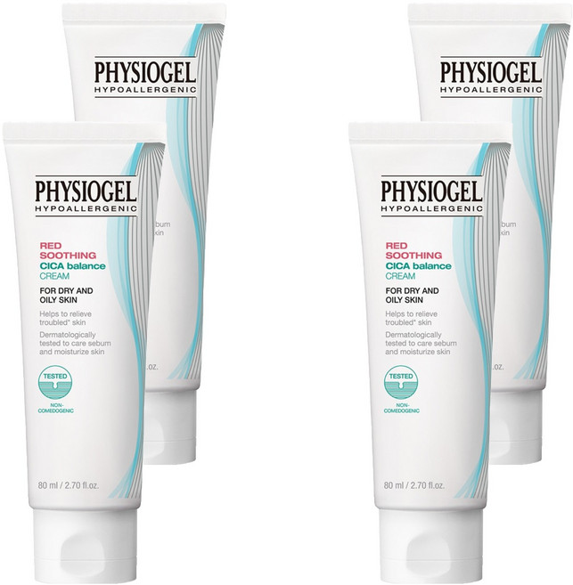 피지오겔 레드 수딩 시카밸런스 크림, 80ml, 4개