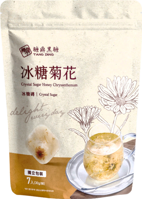 糖鼎 冰糖菊花磚, 30g, 7顆, 1包