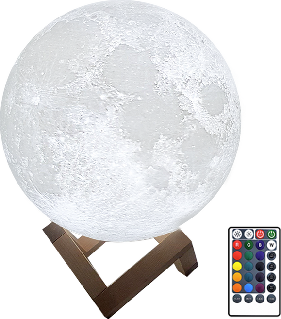 SUNJIN 16색 감성 달 무드등 20cm + 리모컨 세트, 혼합색상
