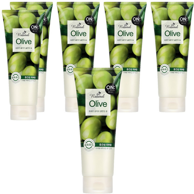 온더바디 더 내추럴 올리브 촉촉한 클렌징 폼, 200g, 6개