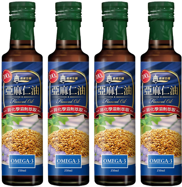 義美生機 亞麻仁油, 250ml, 4瓶