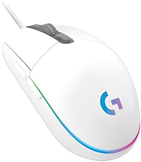 로지텍 2세대 LIGHTSYNC 게이밍 유선마우스, G102, 화이트