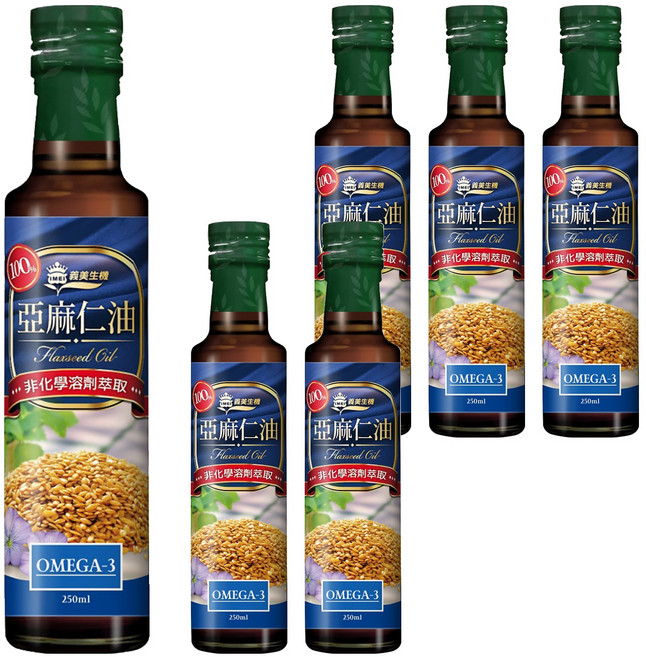 義美生機 亞麻仁油, 250ml, 6瓶