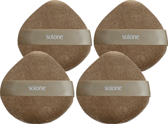 Solone 特級植絨定妝撲/短絨桃形2件組, 泰迪絨, 2組