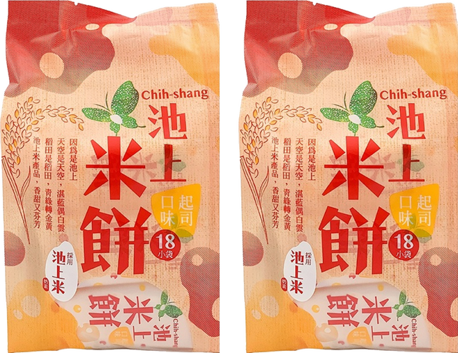 池上鄉農會 池上米餅 起司口味, 105g, 2袋