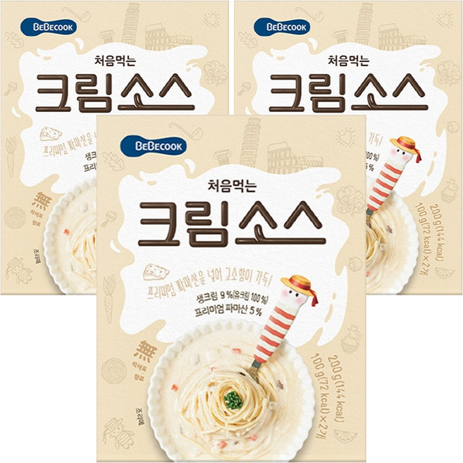 베베쿡 처음먹는 덮밥 소스, 크림, 200g, 3개