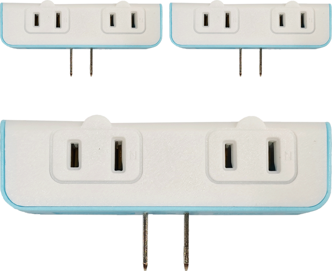 SUPERCELL 超電王 2 + 2座便利小壁插 2孔 PU-0043, 顏色隨機, 3個, 96mm