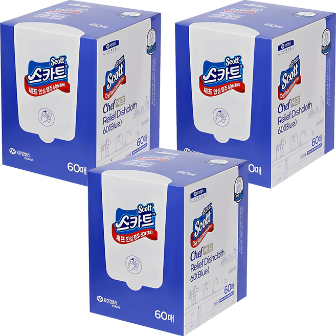 스카트 셰프 안심 행주, 60개입, 3개