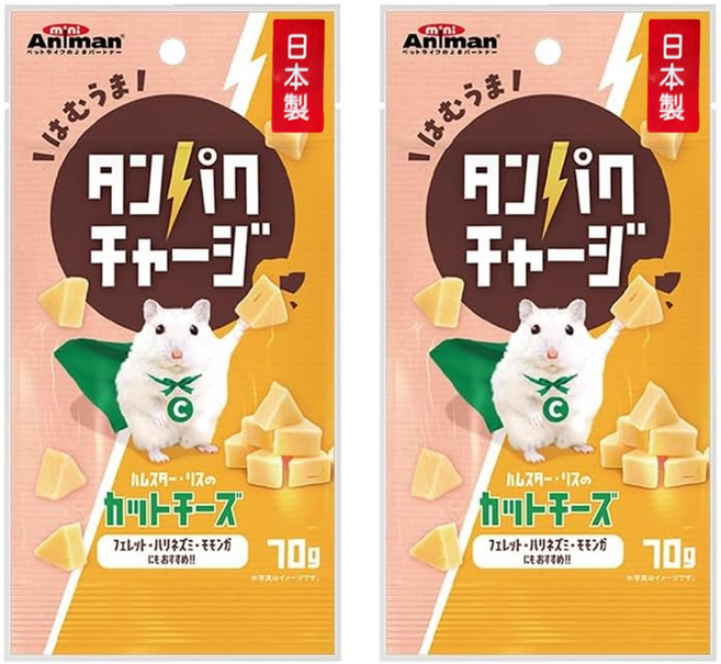 mini Animan 倉鼠/松鼠零食 角切起司塊, 70g, 2包