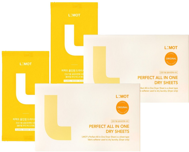 엘모트 퍼펙트 올인원 건조기용 드라이시트 섬유유연제 플로랄 우디 머스크향 본품, 30개입, 2개