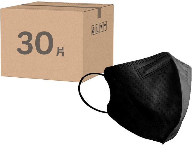 JUN 郡昱 3D成人立體醫療口罩 L, 10片, 3包, 黑曜石