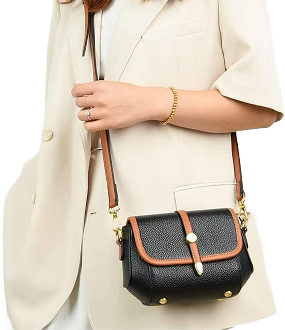 J.DuDu 女款日常斜背包 JD55, 黑色