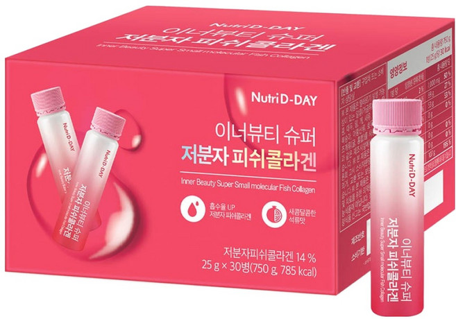 뉴트리디데이 이너뷰티 슈퍼 저분자 피쉬콜라겐, 25g, 30개