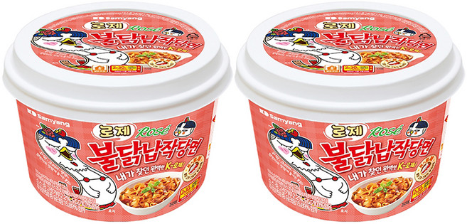 불닭 로제 납작 당면 169.4g, 2개