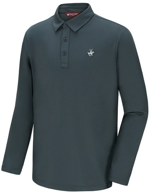 비버리힐스폴로클럽 남녀공용 자수로고 클래식 싱글스판 긴팔 카라티 CPY9T72