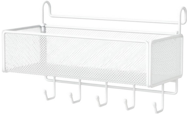 오템 걸이형 침대 수납 바구니, 화이트, 1개