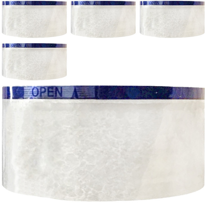 CLEAN 克林 易撕環保封箱膠帶 4.8cm x 80m, 藍邊 + 透明色, 5捲