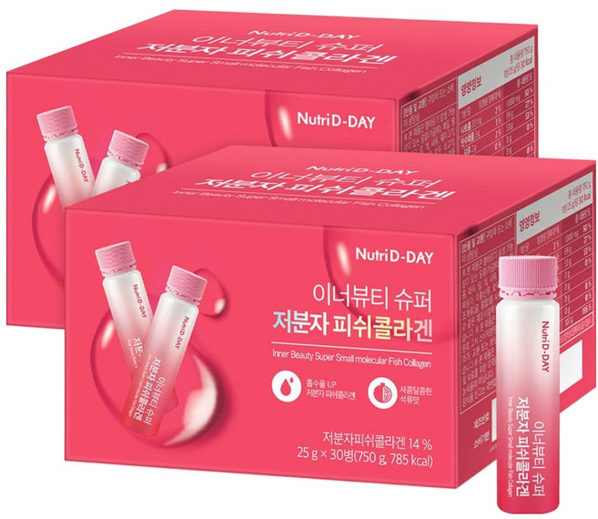 뉴트리디데이 이너뷰티 슈퍼 저분자 피쉬콜라겐, 25g, 60개
