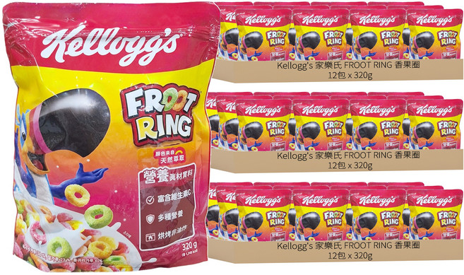 Kellogg's 家樂氏 FROOT RING 香果圈, 320g, 36包
