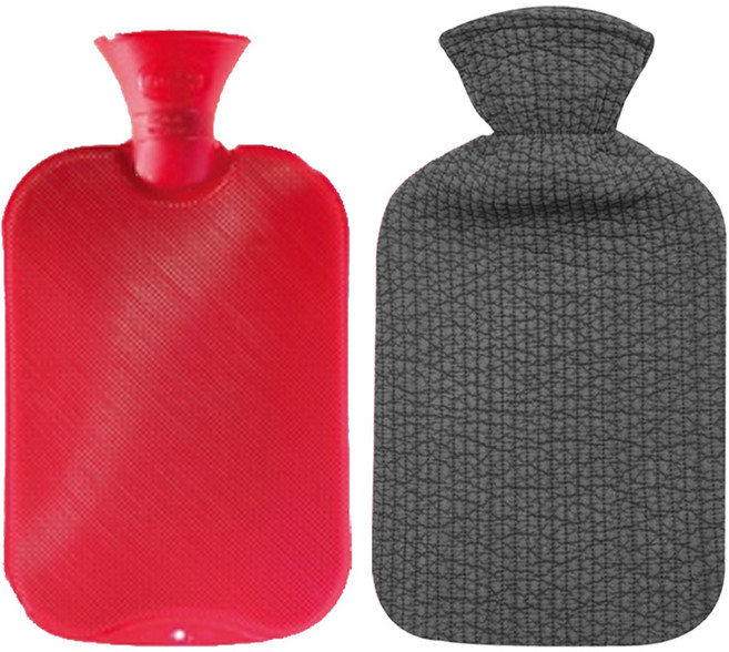 파쉬 양면빗살 핫팩 물주머니 2L 랜덤 발송 + 누빔 면커버 그레이, 1세트