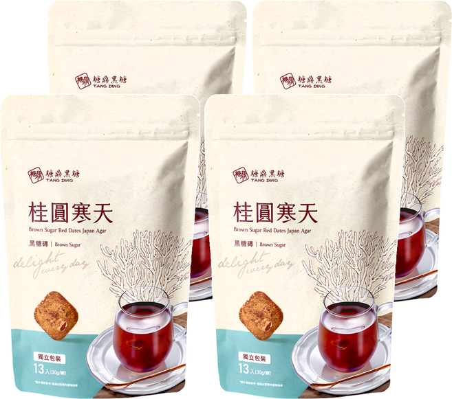 糖鼎 黑糖磚 桂圓寒天, 30g, 13顆, 4包