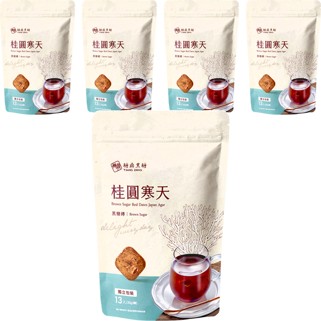 糖鼎 黑糖磚 桂圓寒天, 30g, 13顆, 5包