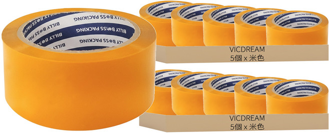 BOSS TAPE THE 堅固耐用封箱膠帶 中型包裝用 63MIC 48mm x 40m, 10個, 米色