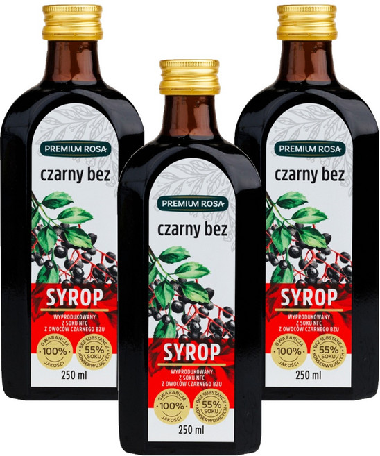 프리미엄로사 삼부커스 엘더베리 시럽, 3개, 250ml