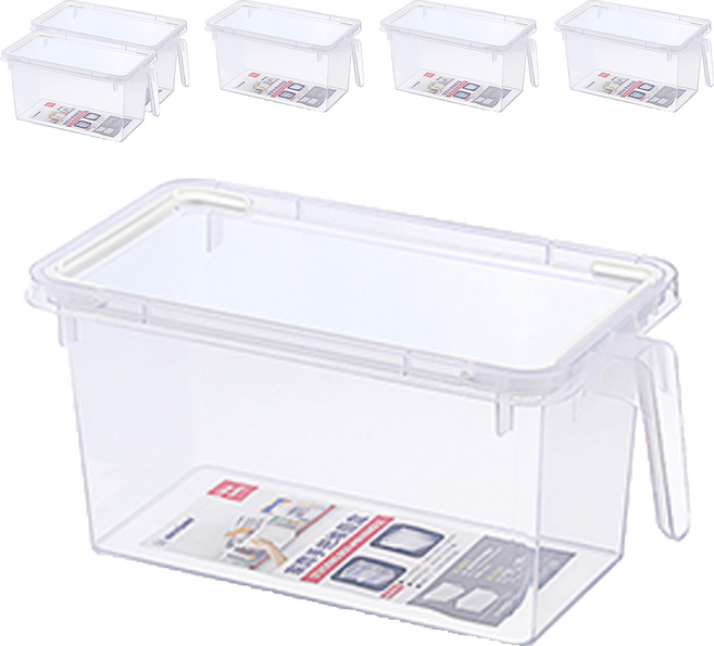 KEYWAY 聯府 家齊手把堆疊盒 P5-0255 中 325 x 167 x 155mm 4.6L, 透明, 6個
