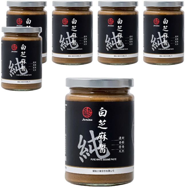 真老 純白芝麻醬, 350g, 6罐