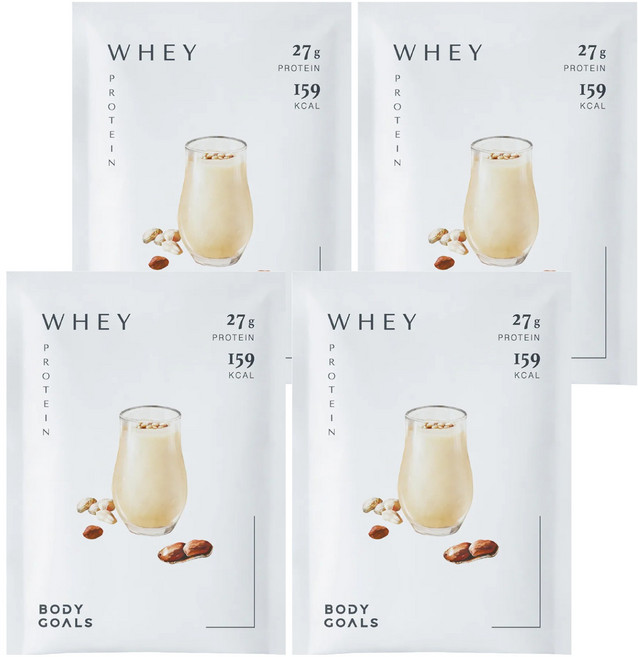 BODY GOALS 水解乳清蛋白Pro 花生牛奶, 4包, 40g