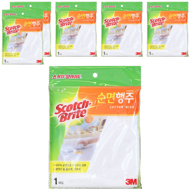 스카치브라이트 쓰리엠 순면행주 플러스, 6개