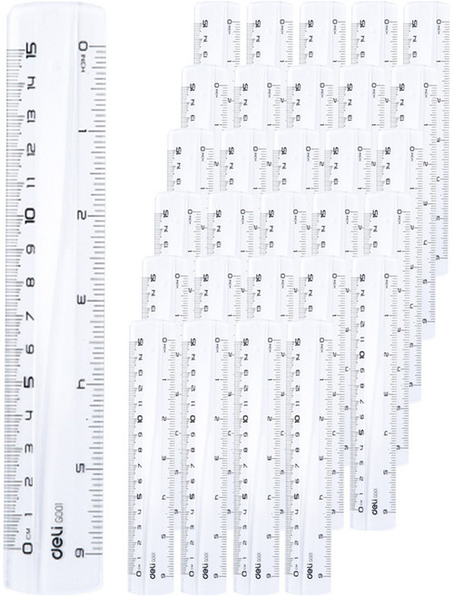 deLi 得力 好握尺 15cm, 30個, 透明
