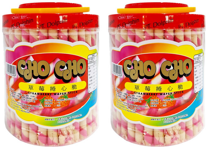 CHO CHO 草莓捲心脆, 700g, 2罐