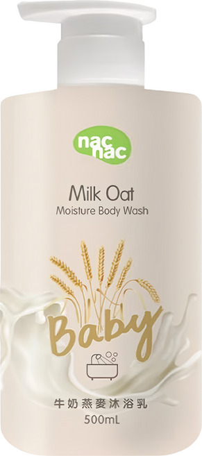 nac nac 牛奶燕麥沐浴乳, 500ml, 1瓶
