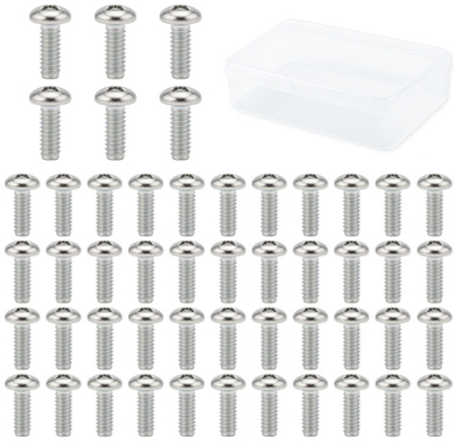 OON 탄소강 둥근머리 볼트 50p + 투명케이스 세트, 1세트, M5, 45mm