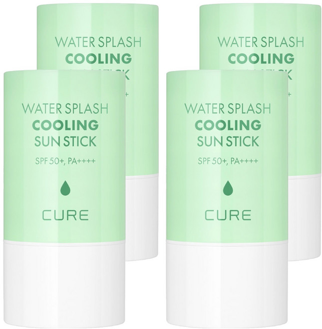 김정문알로에 큐어 워터 스플래쉬 쿨링 선스틱 SPF50+ PA++++, 23g, 4개