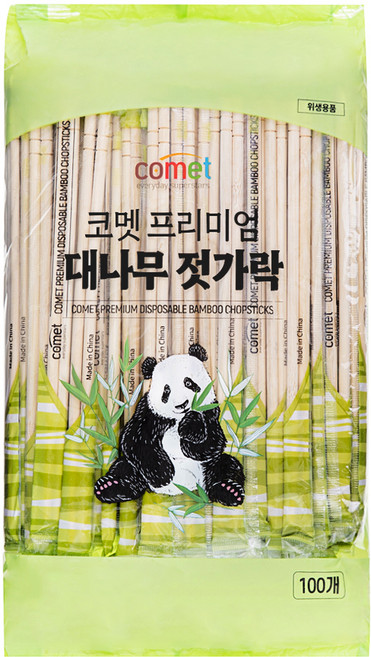 코멧 프리미엄 대나무 젓가락, 1개, 100개