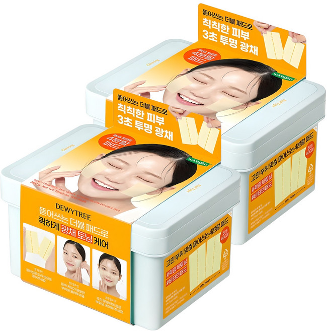 듀이트리 픽앤퀵 비타민 광채 뜯어쓰는 더블 패드 380g, 2개, 100매입