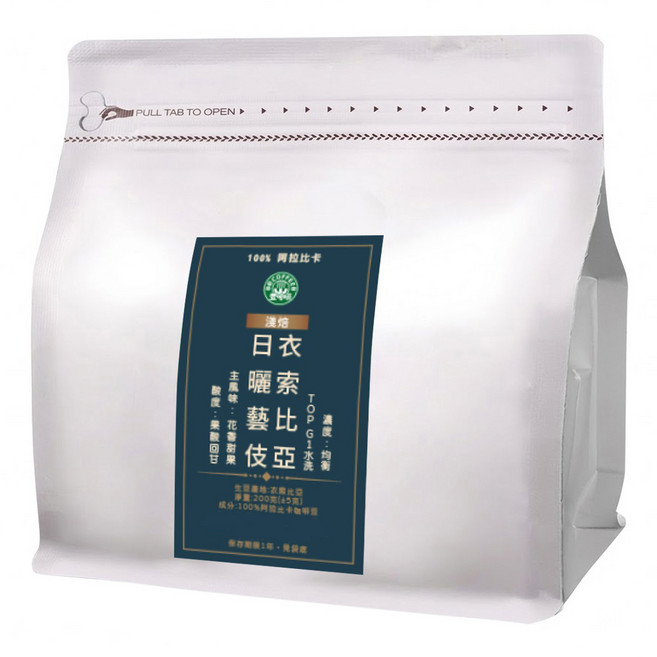 eCOFFEE 壹咖啡 行家精選 衣索比亞 日曬藝伎, 咖啡豆(無研磨), 200g, 1包