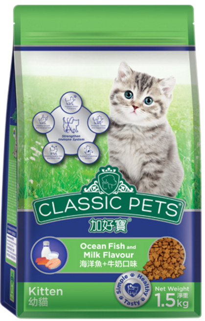 클래식펫츠 키튼 고양이 밀크 건식사료, 곡물, 1.5kg, 1개