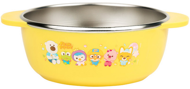 릴팡 아동용 뽀로로 논슬립스텐 대접, 혼합색상, 1개