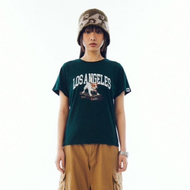 VISION STREET WEAR Puppy T恤 VS2202ST07DP, 深綠色