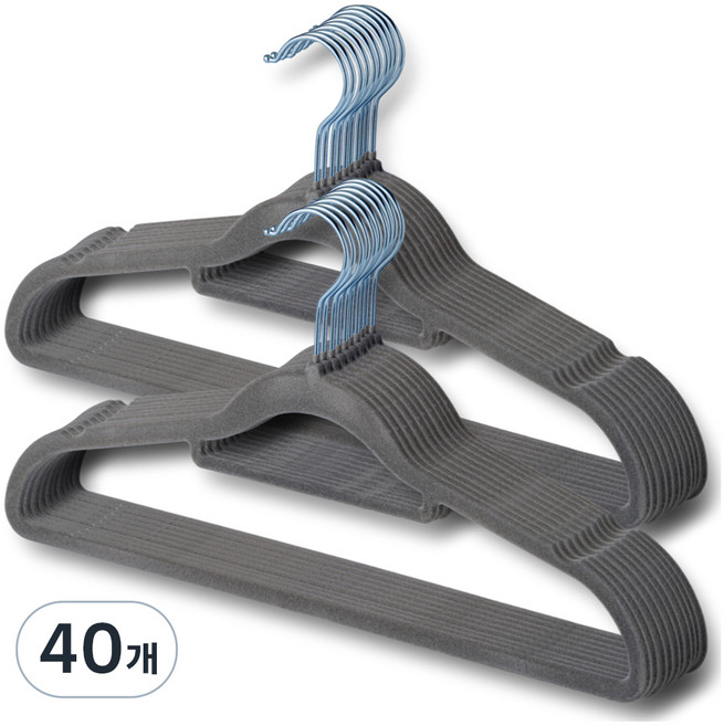 제이밀 논슬립 벨벳 옷걸이, 그레이, 40개