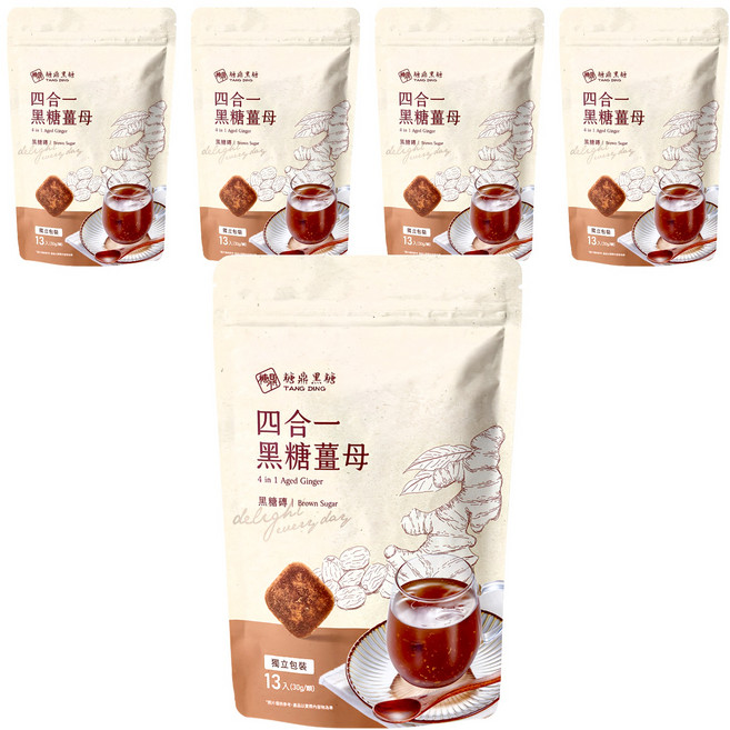 糖鼎 四合一黑糖薑母茶, 30g, 13包, 5袋