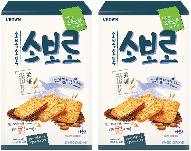 크라운 소복소복 소보로 과자, 240g, 2개