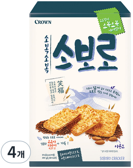 크라운 소복소복 소보로 과자, 240g, 4개