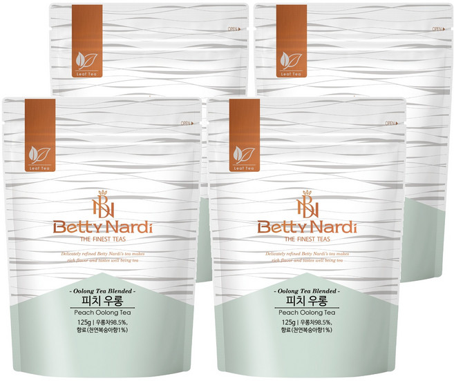 베티나르디 피치 우롱 티 리필 지퍼백, 125g, 4개, 1개입
