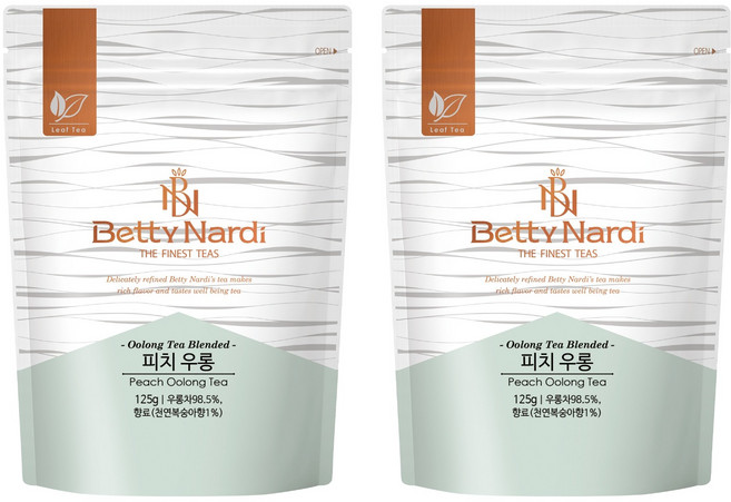 베티나르디 피치 우롱 티 리필 지퍼백, 125g, 2개, 1개입